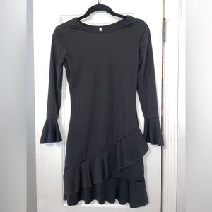 Black Bell Sleeved Dress